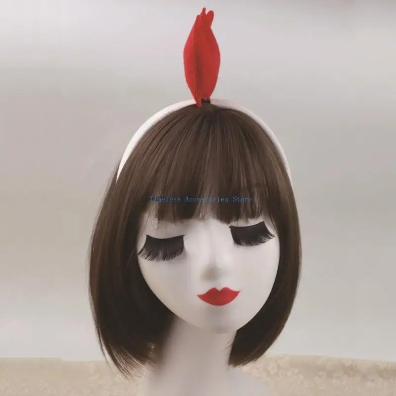 97QE 어린이 동물 의상 부활절 치킨 귀 머리띠 코 꼬리 치킨 발톱 튜투스 4/5