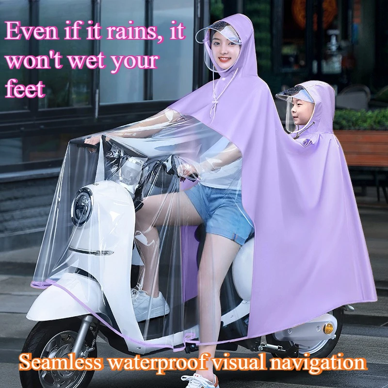 

New 2025 Men's Vehicle Raincoat Breathable One-Piece Design for Riding Motorcycle Rainproof Parent-Child Visibly