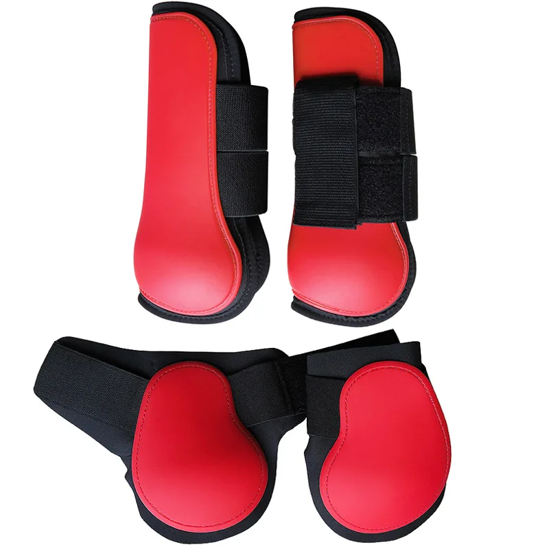

Horse Tendon Boots PU Shell Tendon Brace Guard Boots Adjustable Front Hind Horse Leg Boots