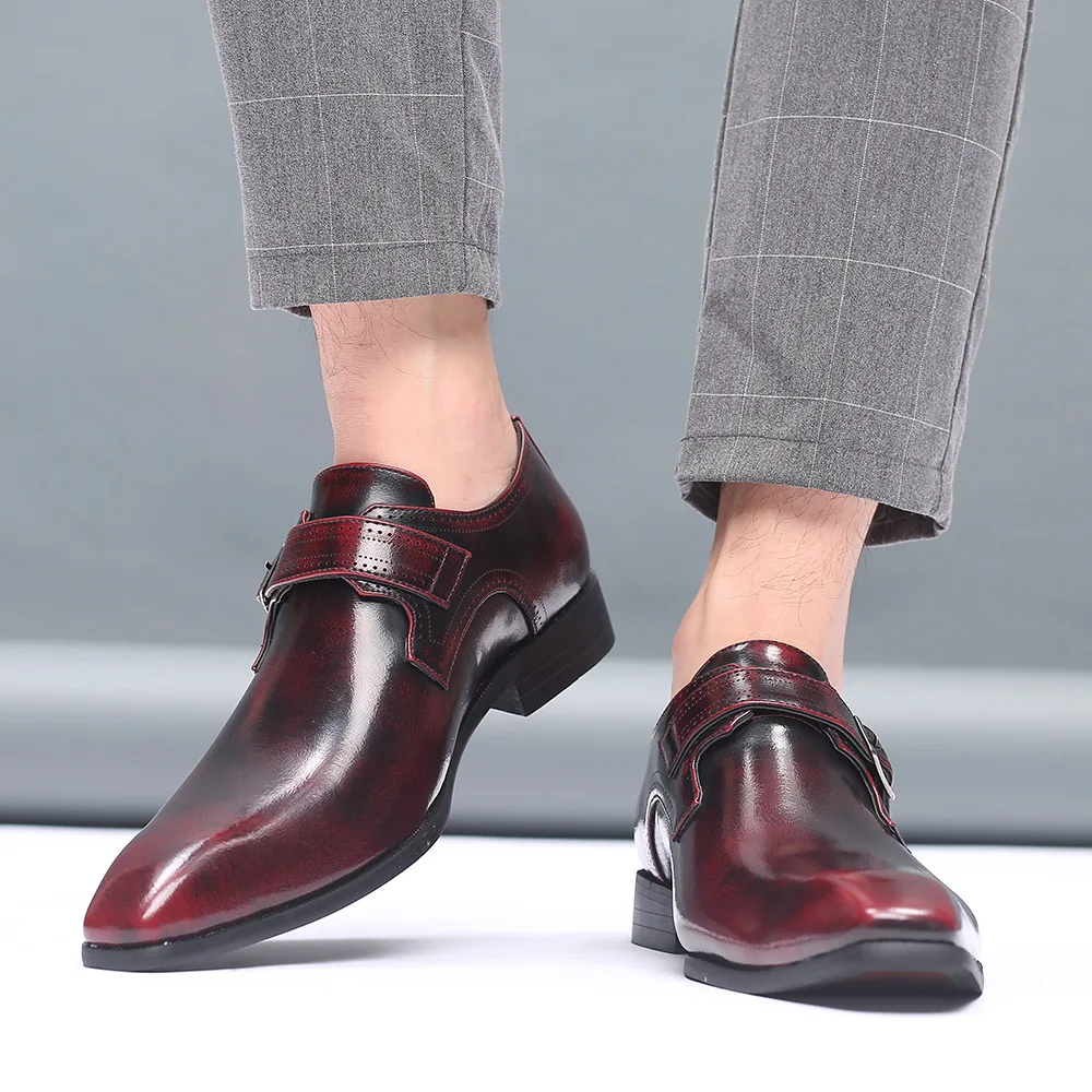 

Men's 2026 Spring Square Toe Business Casual Dress Shoes Comfortable Durable Leather Plus Size Formal Work Oxfords Wedding Shoes