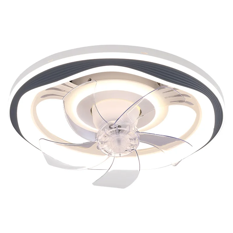 Modern Simple Invisible Fan Light LED Living Room Bedroom Ceiling Fan Light Nordic Light Luxury Timed Remote Control Fan Lamp