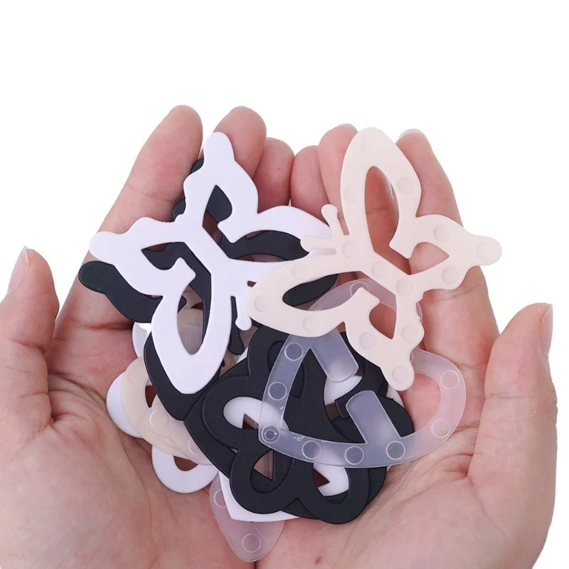 4pcs/Pack Underwear Bra Buckle Invisible Shadow-Shaped Back Intimates Accessories Clips Strap Holders