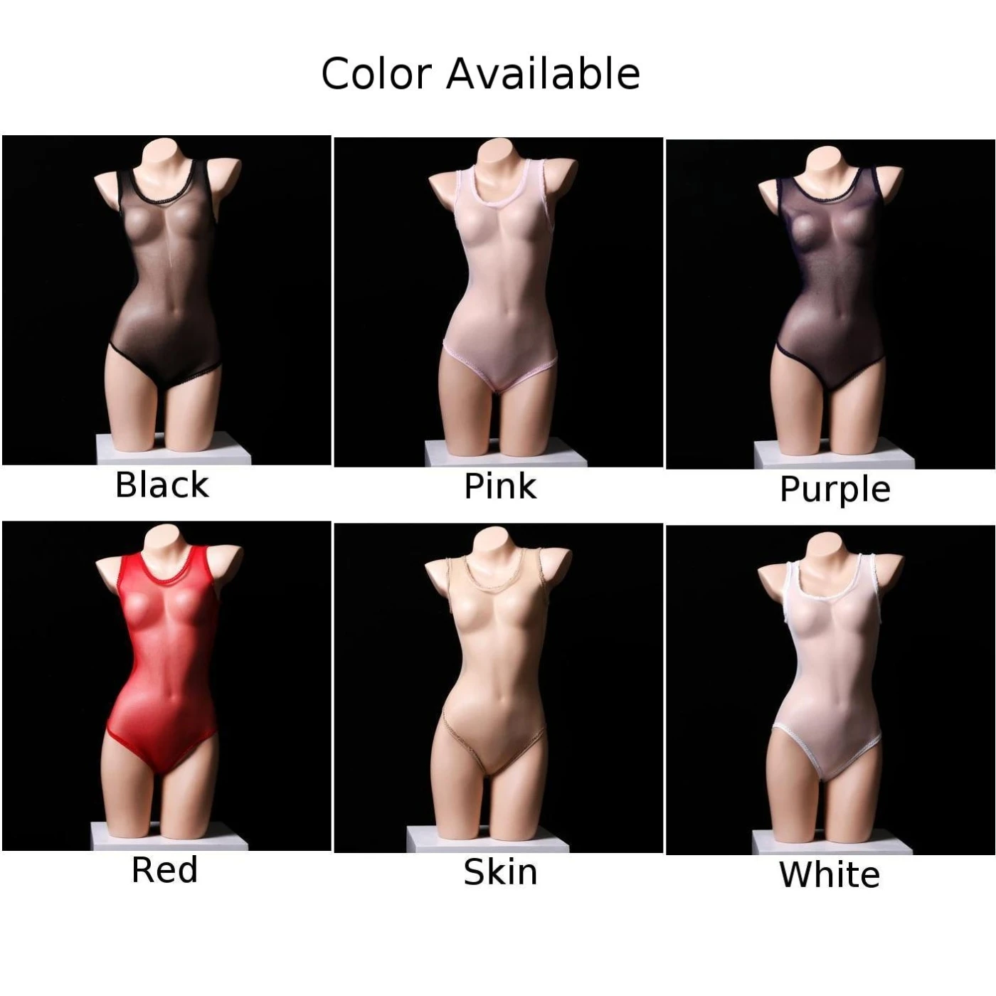 Medias Body para mujer Nylon Regular Ver a través de ropa de dormir transparente sexy Slight Strech Color sólido Moda cómoda