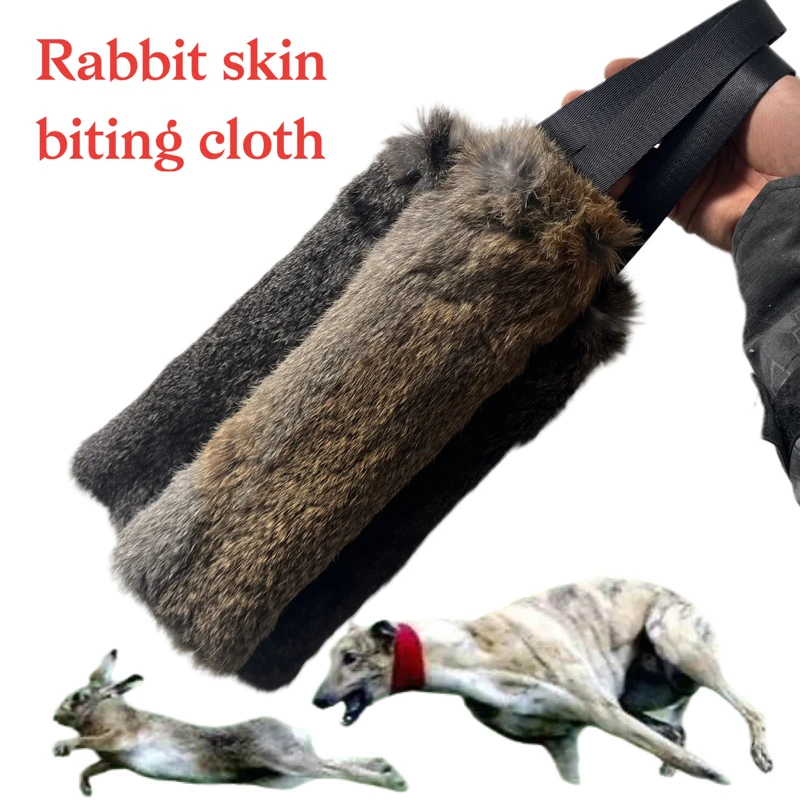 

Rabbit Skin Dog Bite Cloth Dog Bite Tug Toy Whibbit Greyhound Hound training interactive supplies Dog Chewing Toy Pet Supply