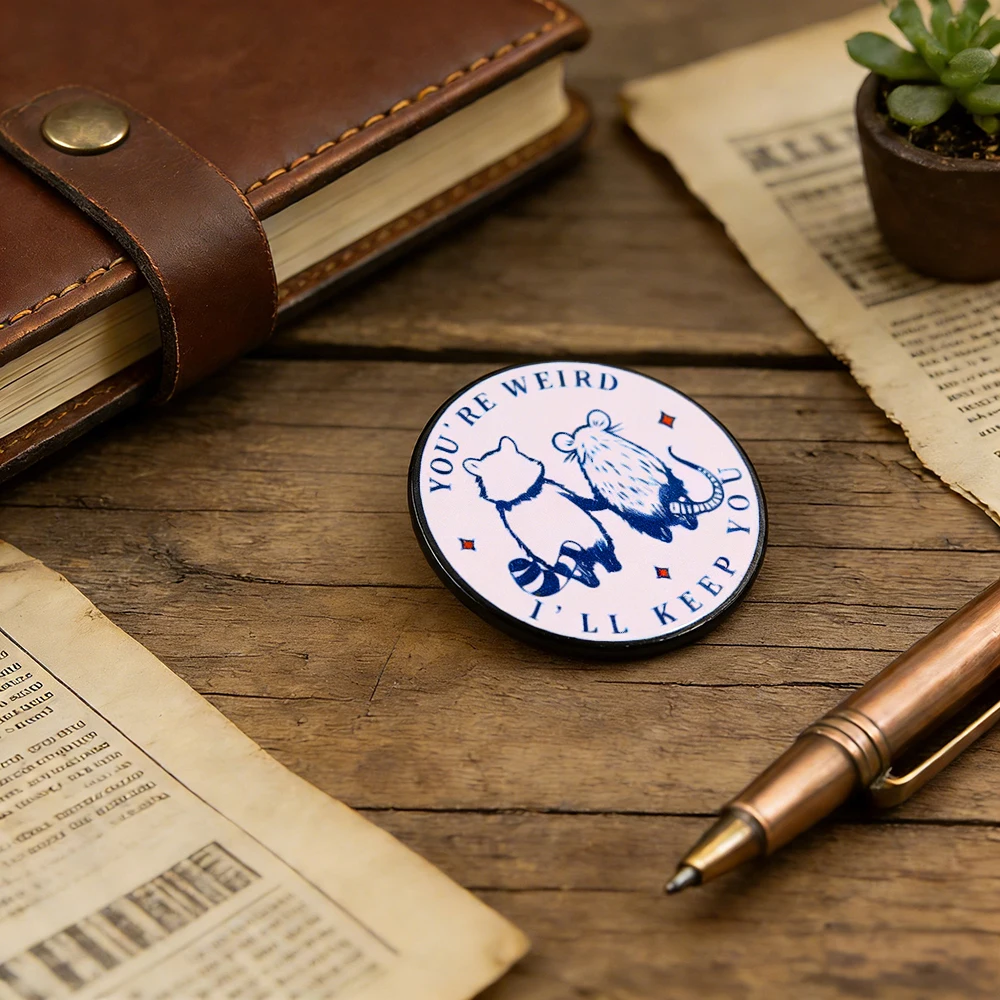 Du bist seltsam, ich behalte dich - Lustige Emaille-Pin mit Waschbär- und Rattenmotiv, sarkastische Tier-Redewendungen, Freundschafts- und Paargeschenk, Abzeichen, Valentinstag-Accessoire – Detail 5