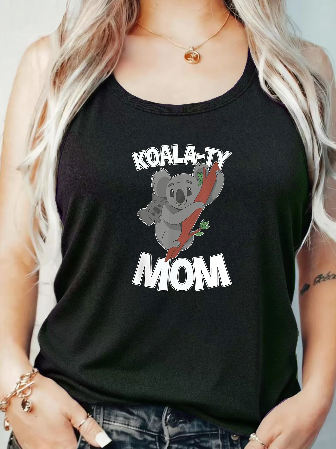 

Loose Fit Printed Pocket T-Shirt for Women with Ribbed Collar round Neck 1-8XL plus Size Comfortable Casual Vest