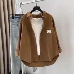 Street Casual Loose Simplicity Blouse Spring New Polo Neck Solid All-match Youth Korean Shirt Tops Trend Fashion Women Clothing
