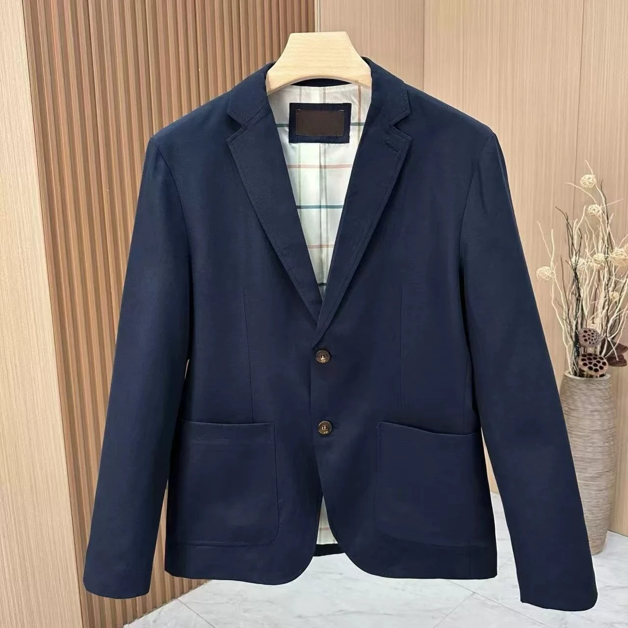 Italian LP embroidered old money style men's lapel business casual blazer
