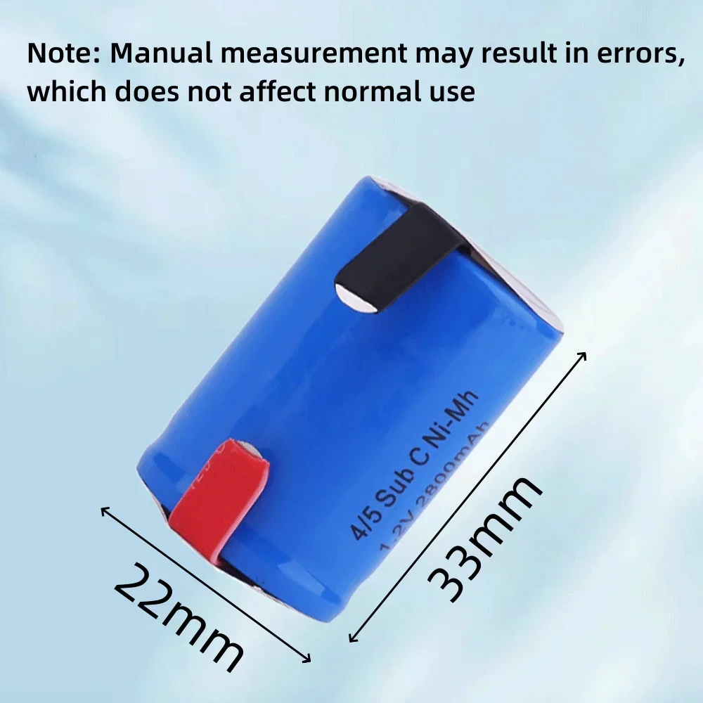 NEW 100% original 4/5 SubC Sub C   1.2V 2800mAh  Ni-Mh Rechargeable Battery Blue Cell with Tab