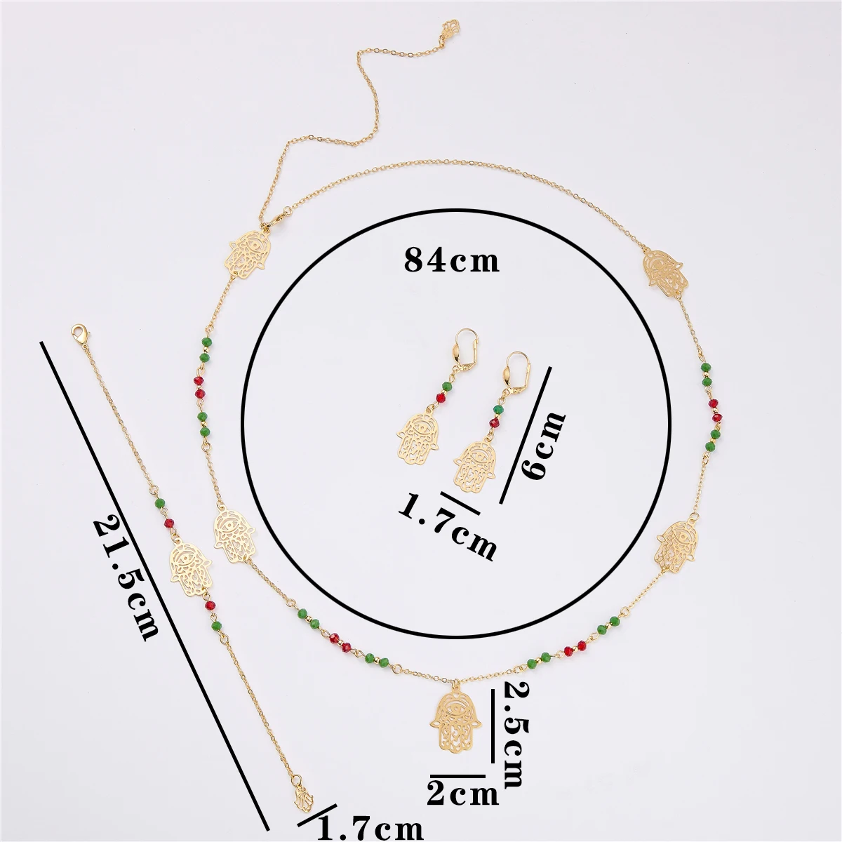 New Gold Plated Jewelry Set Rhinestone Hollow Out Necklace Earrings Bracelet Accessories Temperament Women\'s Metal Jewelry