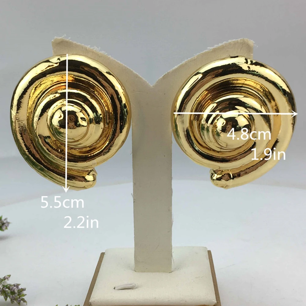 إيما-أقراط متدلية كبيرة للنساء ، أقراط هندسية جذابة ، إكسسوارات مجوهرات كبيرة الحجم ، لون ذهبي ، موضة إيطالية #3