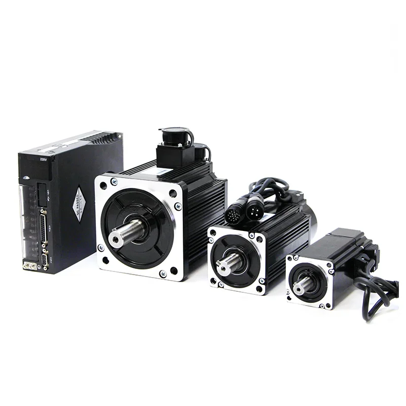 40/60/80/90/110/130 Flange Series 220V Servo Motor com Driver de Servo Motor e Cabo Codificador, Kit de Controlador CNC para CNC