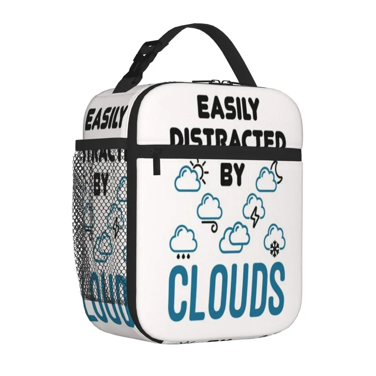 Bestselling Easily Distracted By Clouds Weather Meteorology Solid Color Leakproof Lunch Bag Teen School Travel Lunch Bag