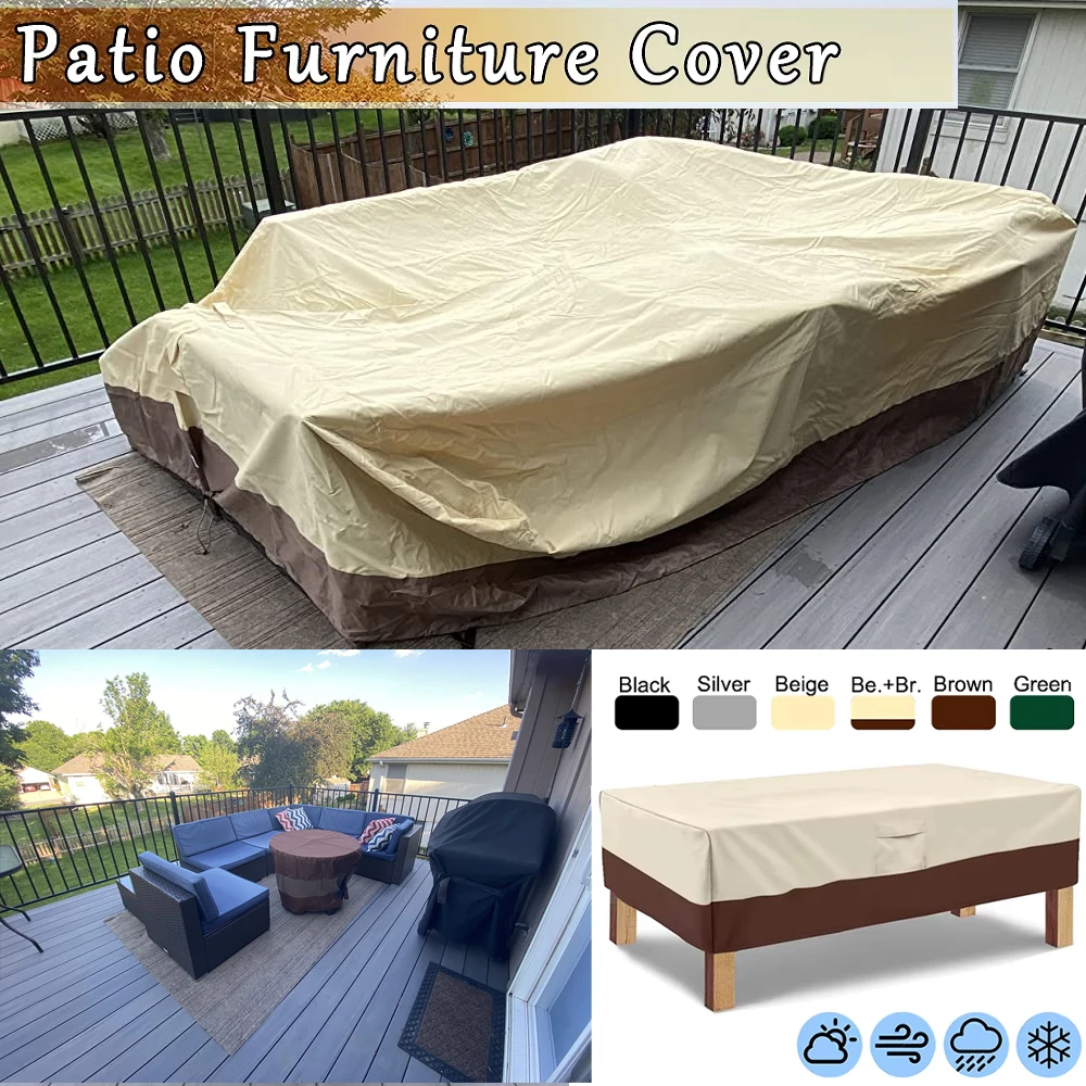 

Водонепроницаемый и ветрозащитный чехол 420D для уличной мебели (диван, стол, стулья) с защитой от УФ-излучения