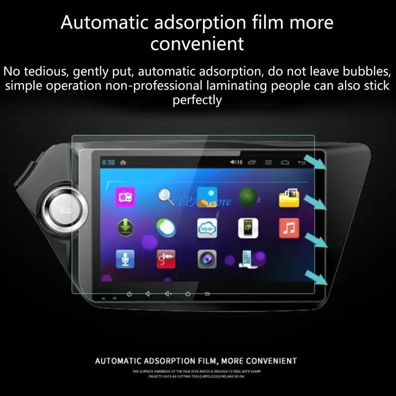 U13C für Touchscreen gehärtetes Glas Displayschutzfolie Autoradio GPS Display Pla