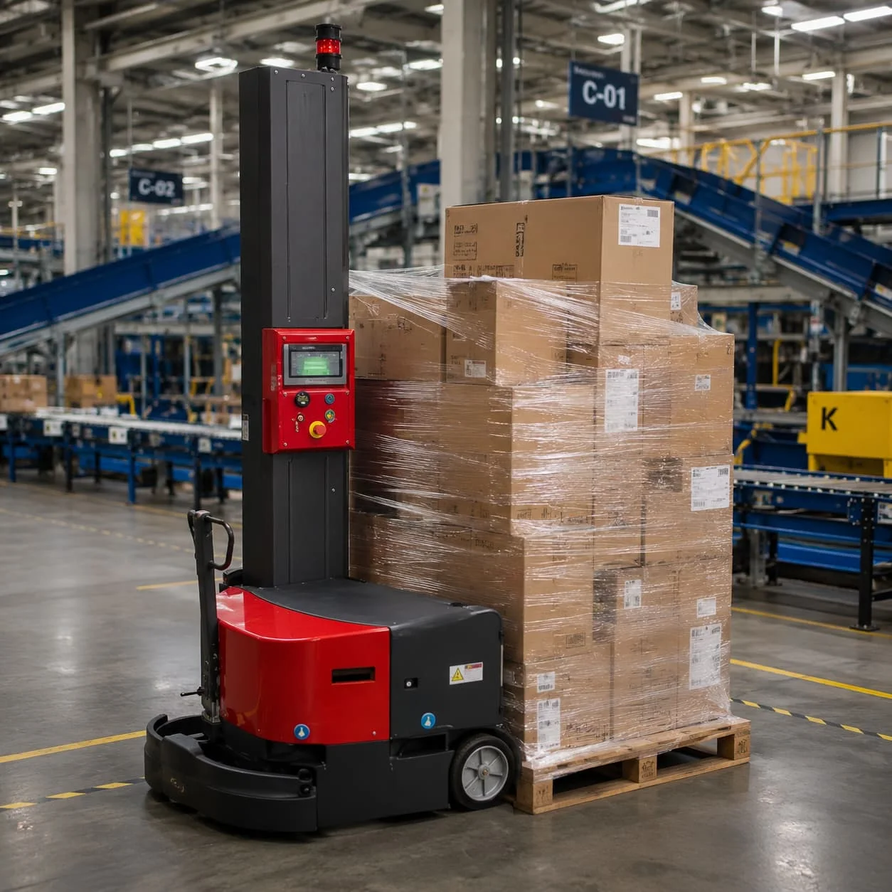 Electric Pallet Stretch Wrapping Machine for Factory Packing Customized with Soft Start Rotation Reliable Safe