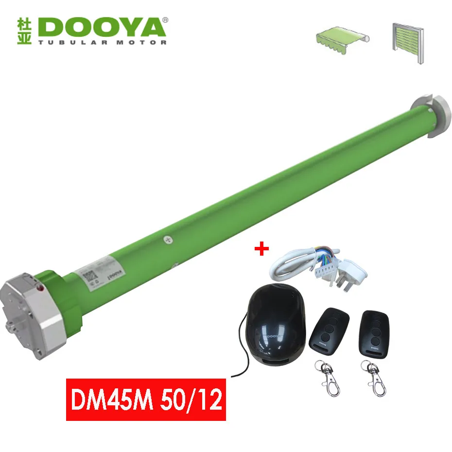 Dooya-Moteur tubulaire DM45M 50/12 + kit de commande DC31, commande manuelle pour porte/auvent à volet roulant + télécommande DC31Kit, pour tube de 80/114mm