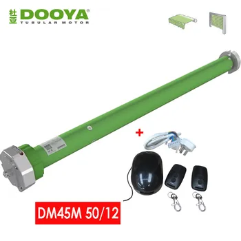 Dooya DM45M 50/12 Motor Tubular + Kit de Control DC31, para puerta de persiana enrollable/atría, Control Manual + Control remoto DC31Kit, para tubo de 80/114mm