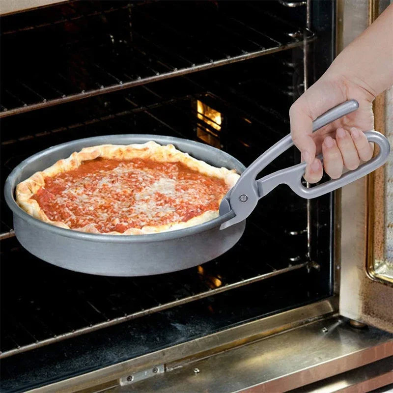 Pizza Pan Gripper Cast Aluminum Anti-Scald Baking Pan Gripper Bowl Pot Plate Pizza Oven Pliers Gripper Clamp Clip