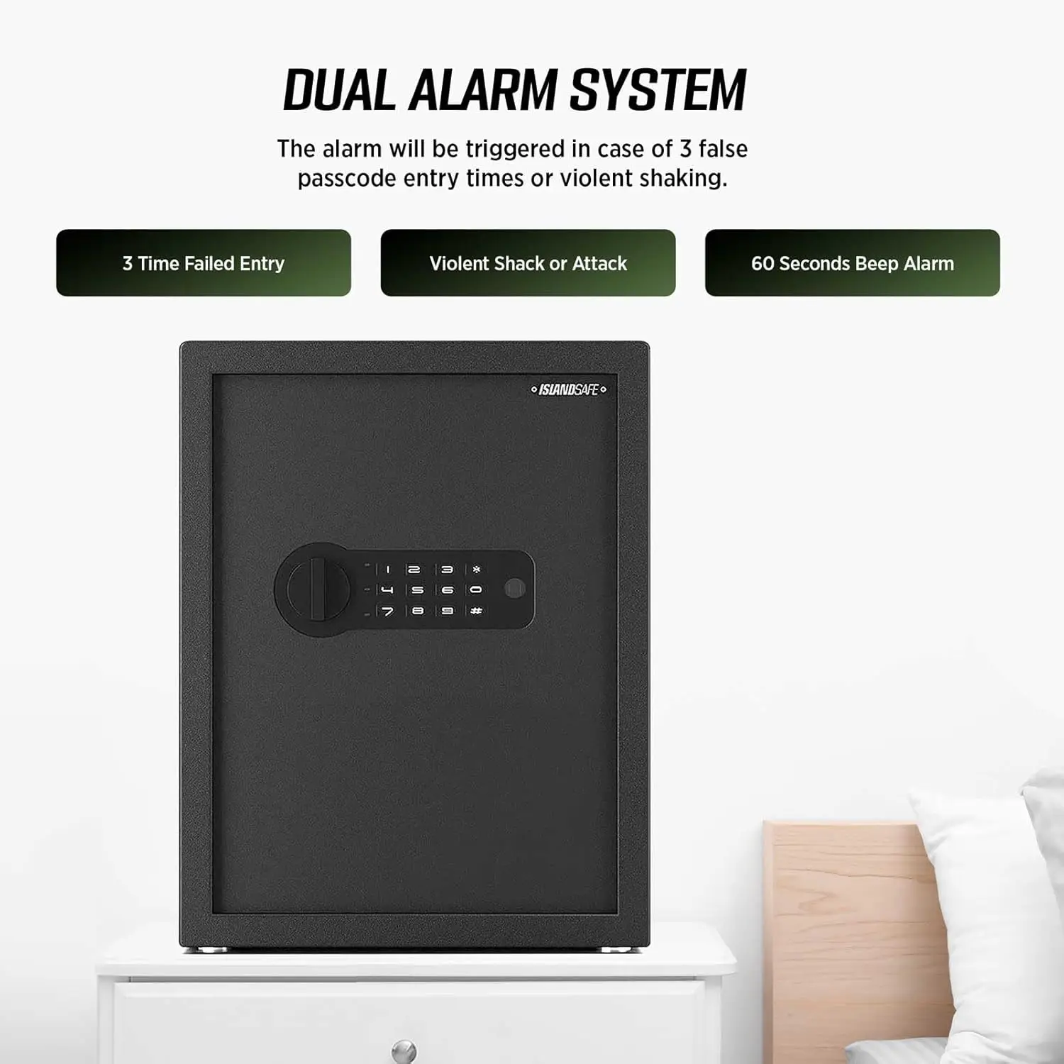 Security Safe Cabinet Personal Box, 1.7 Cuft with Digital Keypad Lock and Keys Safe Box for Cash Money Home Dorm Office Hotel Bu