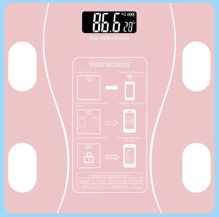 Body Fat Scale Smart Wireless Digital Bathroom Weight Scale Body Composition Analyzer With Smartphone App Bluetooth-compatible