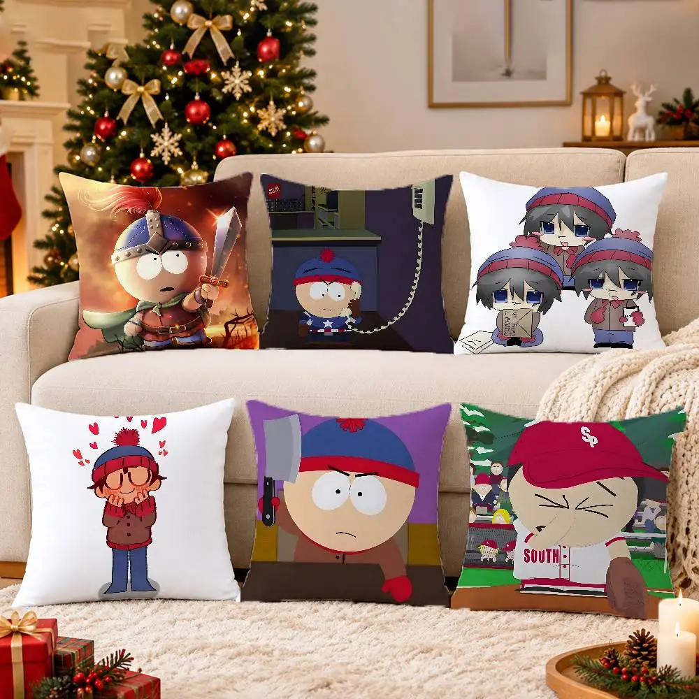 FOR South Park Stan Marsh 45x45cm Square Cushion Cover Cartoon Print Decorative Throw Pillow Case for Couch Bed Car Home Decor