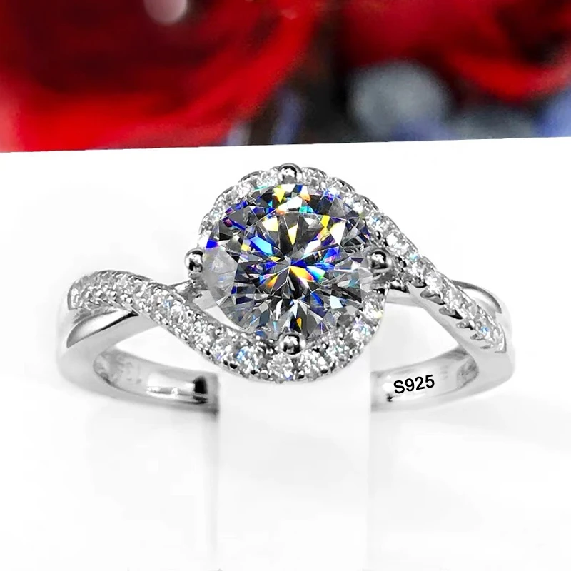 Luxury 925 Sterling Silver Rings Women's Allergy Free Eternal Jewelry Wedding Accessories 5A Zirconia Diamant Engagement Rings