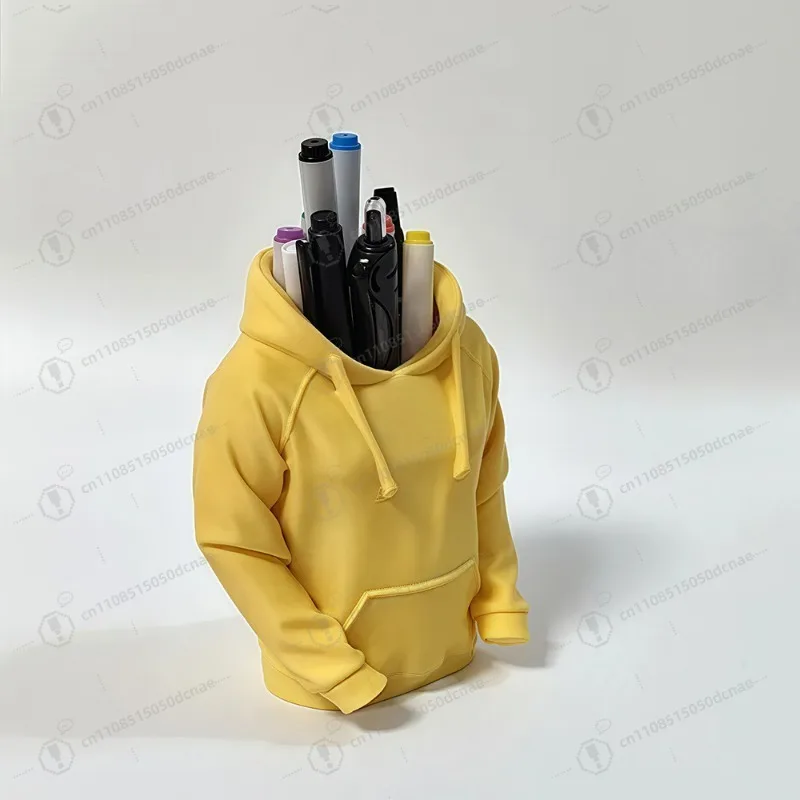 

Tide cool yellow hooded sweater creative pen holder sports style desktop storage rack student table supplies popular special