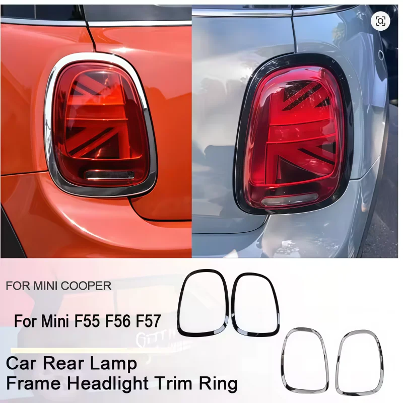 Set Headlight + Taillight Trim Rings 7149905 7149906 for 2014-2022 BMW Mini Cooper F55 F56 F57 63217464171 63217464172