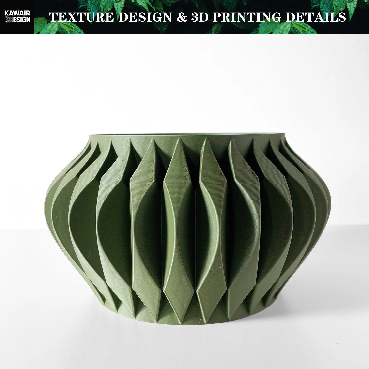 Eco-Friendly 3D Printed Flower Pot Square Rhombus Line Texture Minimalist Design Home Decor plant pot