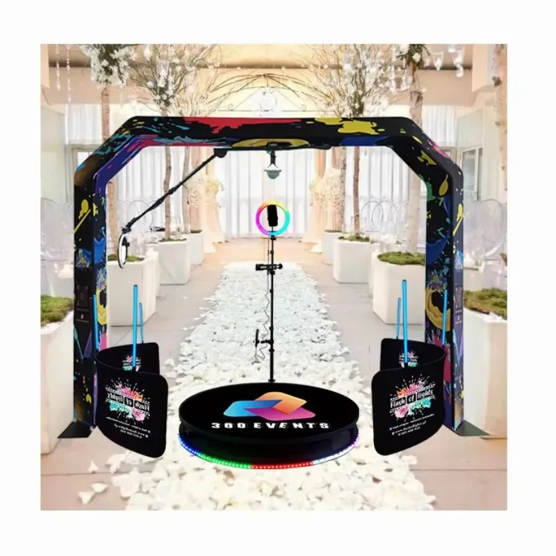 Overhead 360 Photo Booth Machine Enclosure Backdrop Top Automatic Spinner Photo Booth Sky 360 Overhead Video Photobooth