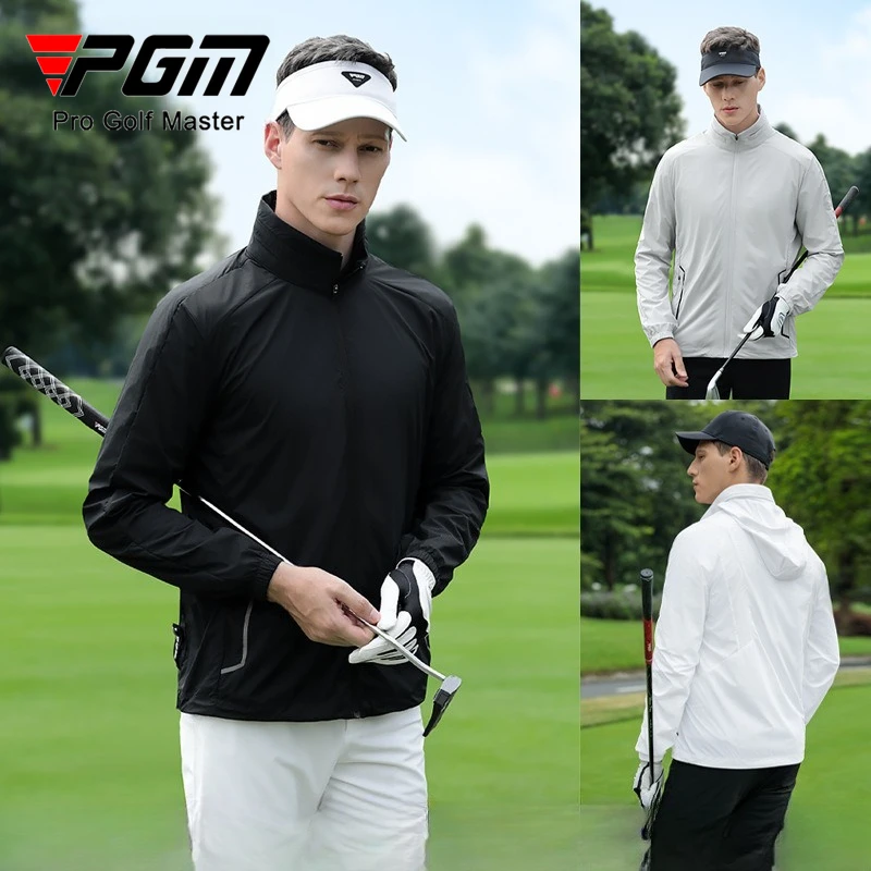 

PGM Мужские солнцезащитные куртки для гольфа, осенне-зимняя легкая непромокаемая спортивная куртка с воротником-стойкой YF818