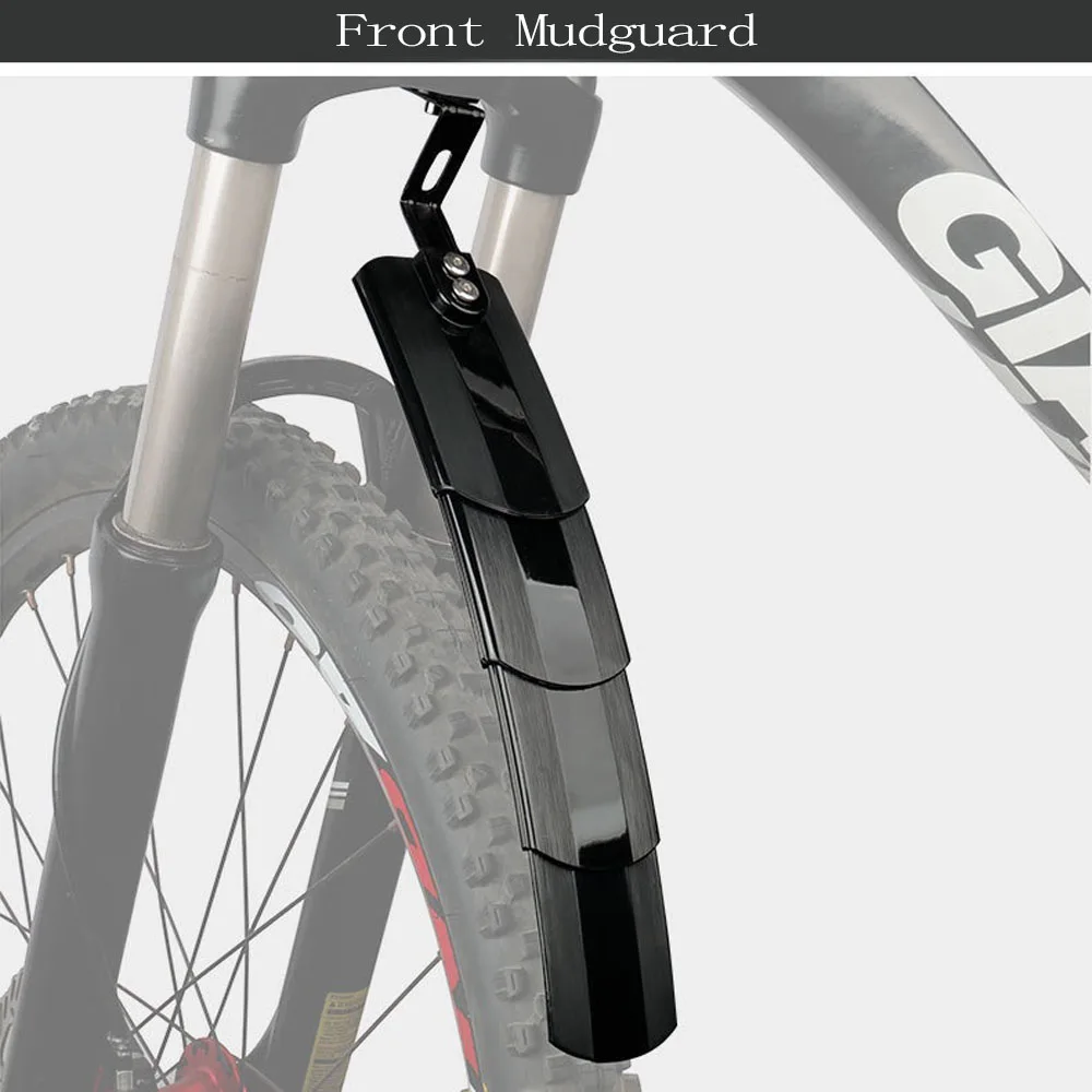 Front/Rear Folding Retractable Bike Fender Set, Mud Guard For Mountain And Road Bike, Adjustable Clip-on Bike Mudflap, Mud Guard