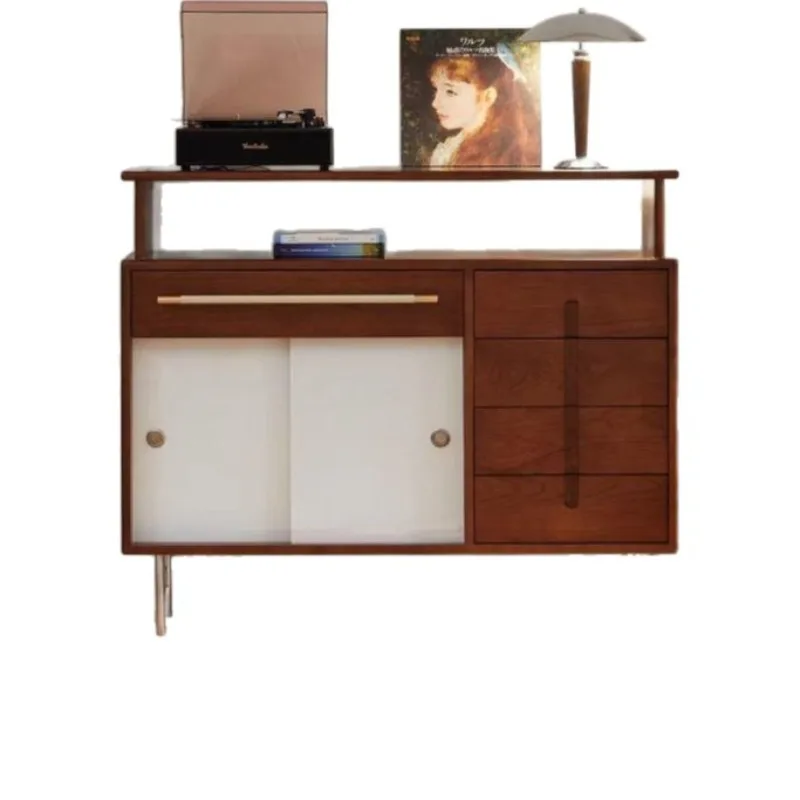 

Medieval style dining side cabinet, locker, integrated storage cabinet against the wall, solid wood living room storage