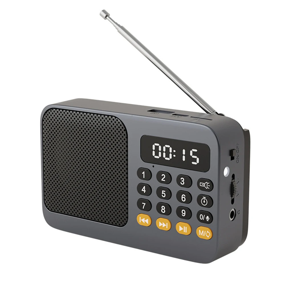 Tragbares FM-Radio mit Taschenlampe, wiederaufladbares Radio, TF-Karte/U-Disk, Bluetooth 5.0, MP3-Musik-Player, kabelloser Lautsprecher