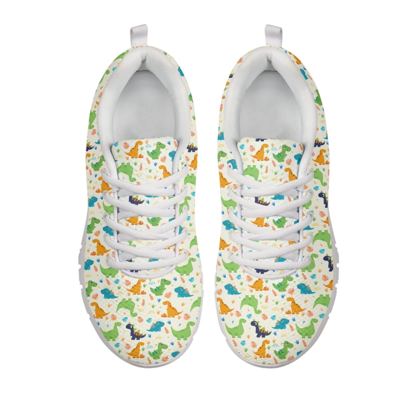Coloranimal Anti-Slip Lightweight Athletic Sneaker for Women Women Sneakers for Hunting Colorful Dinosaur Pattern