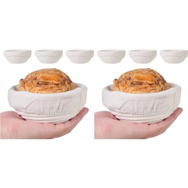 Retail Banneton Bread Proofing Basket 8Pc, With Cloth Lining,Banneton Basket Proofing Baskets For Sourdough Bread Baking 5 Inch