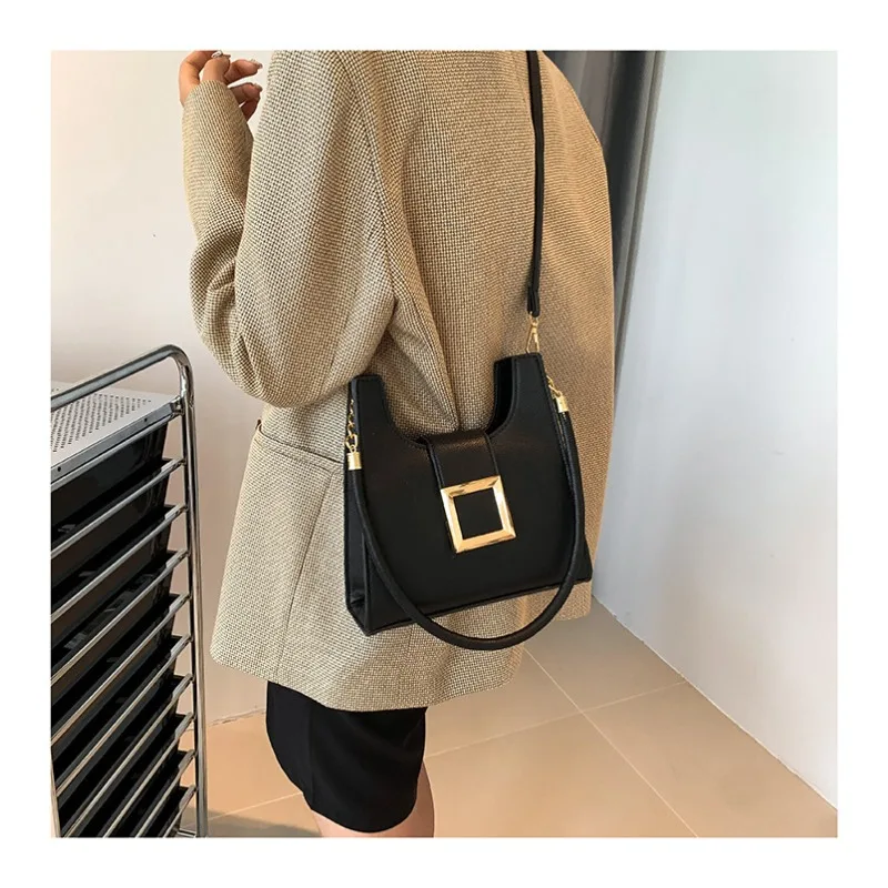 Retro Autumn New Women's Crossbody Bag with Personalized Lychee Pattern Shoulder Bag Simple Niche Design Trendy Crossbody Bag