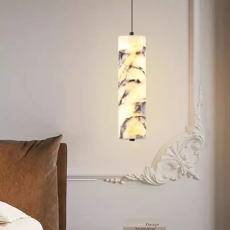 

Novelyt Natural Marble Pendant Light 28cm Art Decor Dimmable Wire Adjustable Bedroom Parlor Bar Shop Lamp Dropshipping