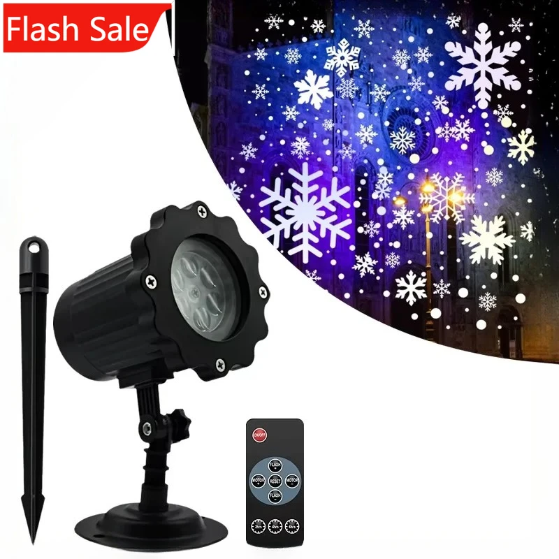 新しいledスノーフレークプロジェクターライト屋外芝生装飾