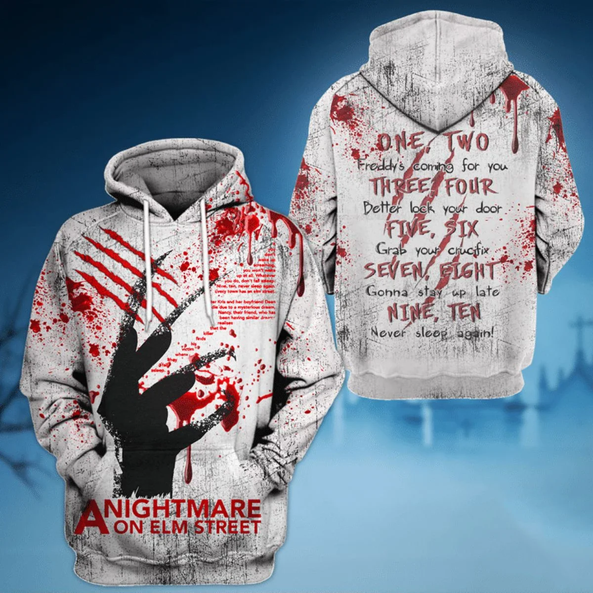 מטפטף גולגולת דם 3D קפוצ 'ון בכל רחבי הדפס גברים סווטשירט יוניסקס פלייר חולצת פולו-1