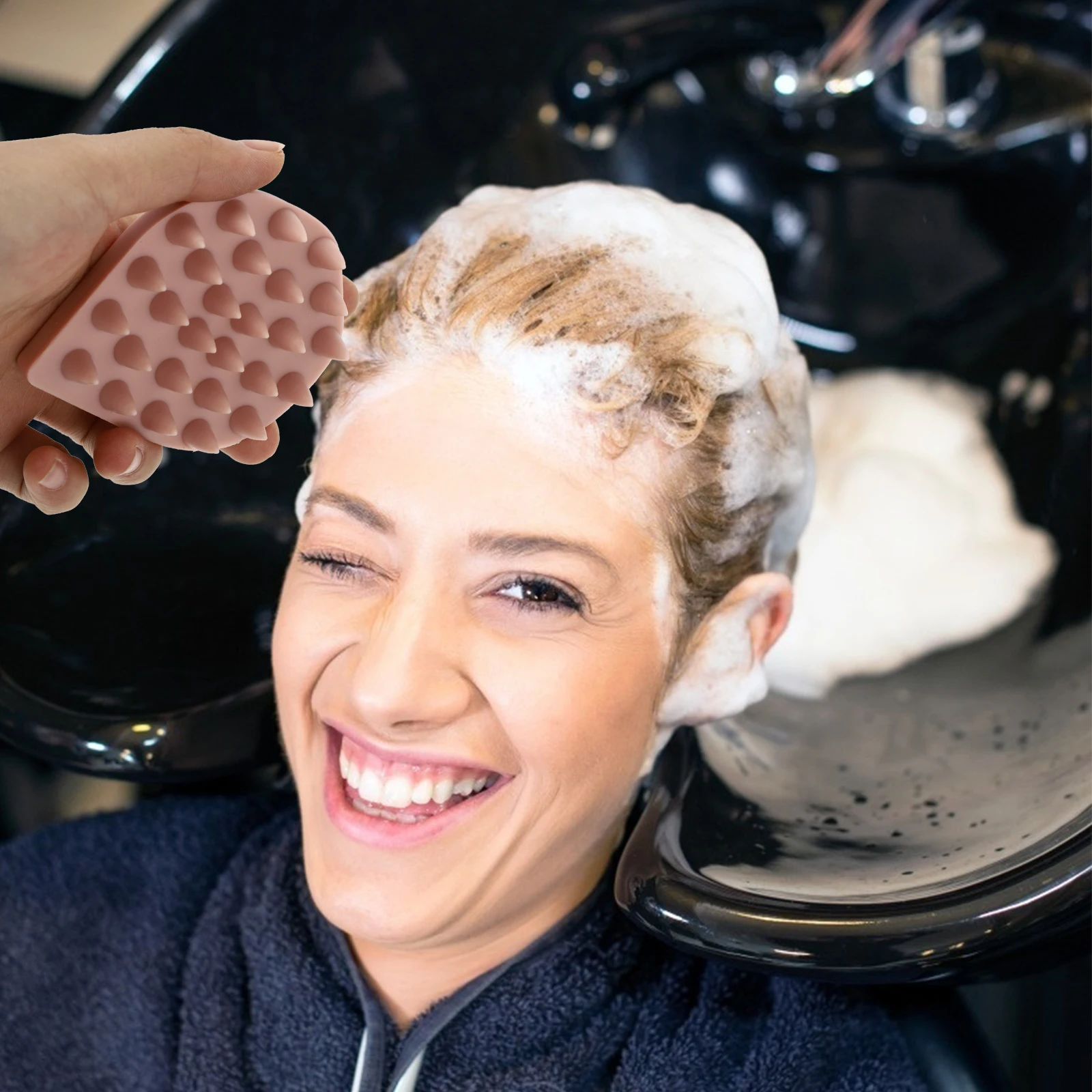 

Silicone Massage Brush Water Drop Shaped Easy Grip Shampoo Comb Portable Bathroom Shower Scrubber Head Massager Gifts