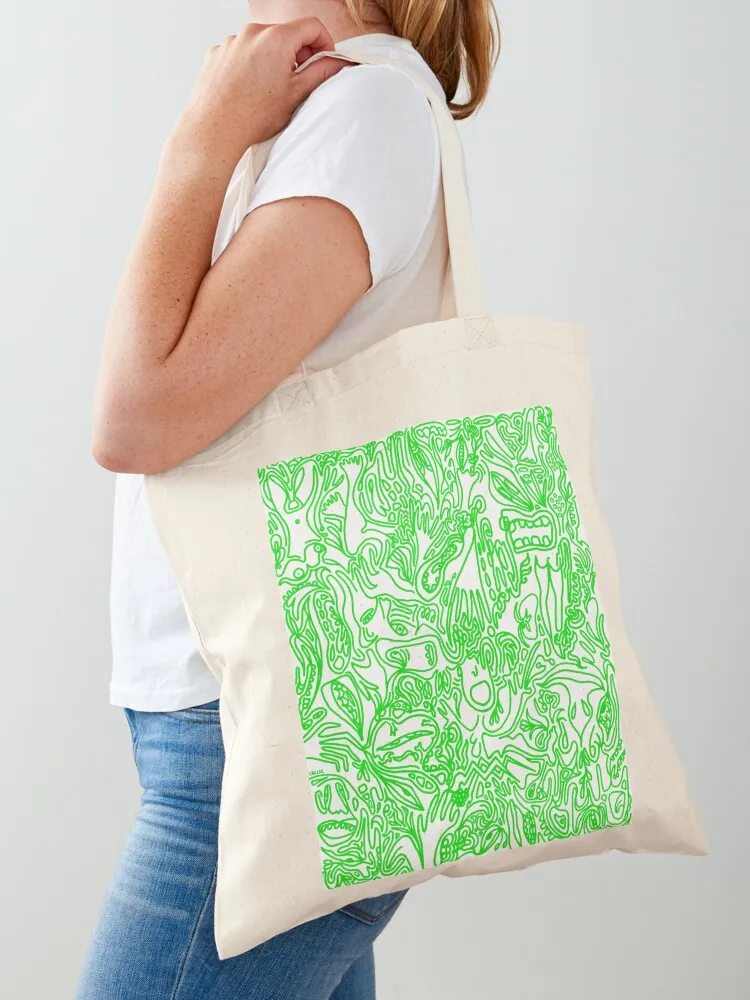 

The Garden of Delights (green on white) Tote Bag ecological bags free delivery bags tote bag women tote bag men's