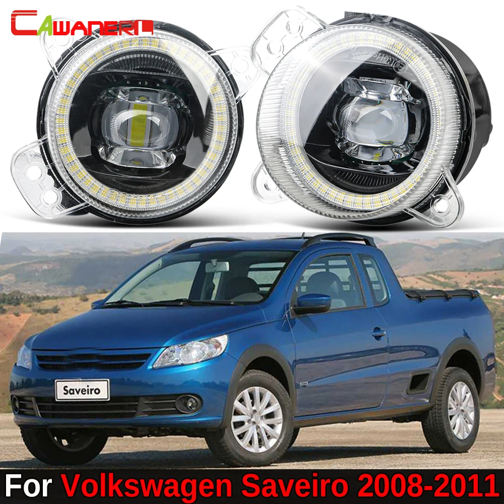 1 Pair Car Front LED Fog Light Angel Eye DRL H11 Canbus Fog Daytime Running Lamp For VW Volkswagen Saveiro 2008 2009 2010 2011