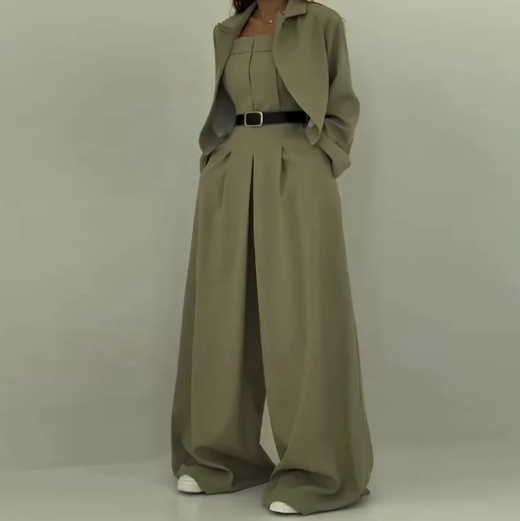 Mono de mujer de manga larga, top de manga corta, conjunto de dos piezas, moderno e informal, primavera/verano 2025, nuevo artículo