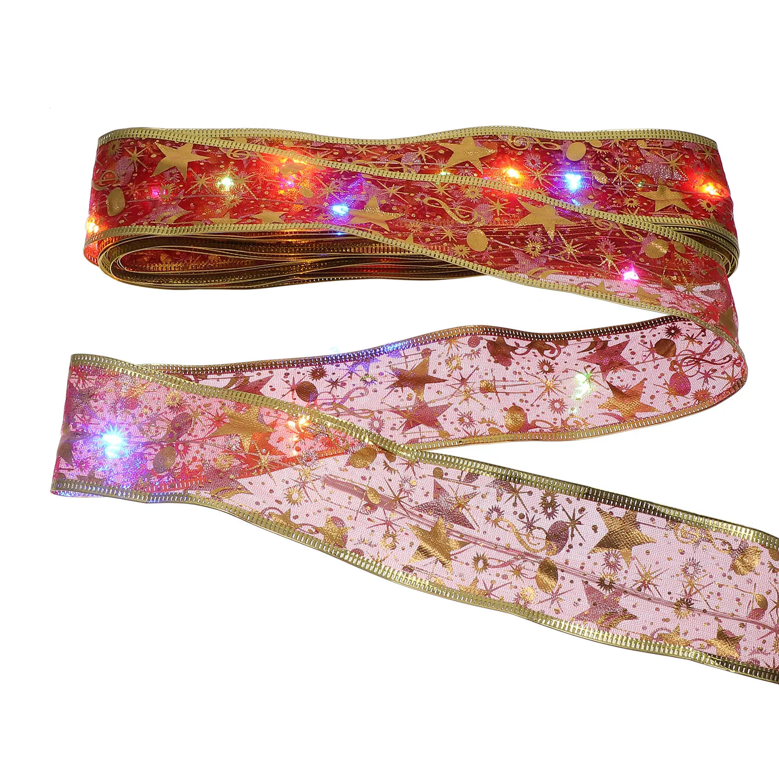 شجرة عيد الميلاد معلقة الشريط القماش التفاف مصباح سلسلة الطاقة عملية سهلة الشريط مصباح سلسلة شجرة عيد الميلاد ديكور #1