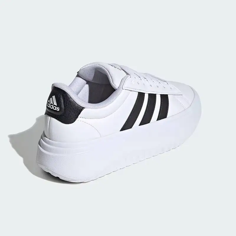Adidas IE1092 Ladies Thick Bottom Trainers White Black Color Matching Soft Fit Lightweight EVA Outsole Fashion Skate Sneakers Fr