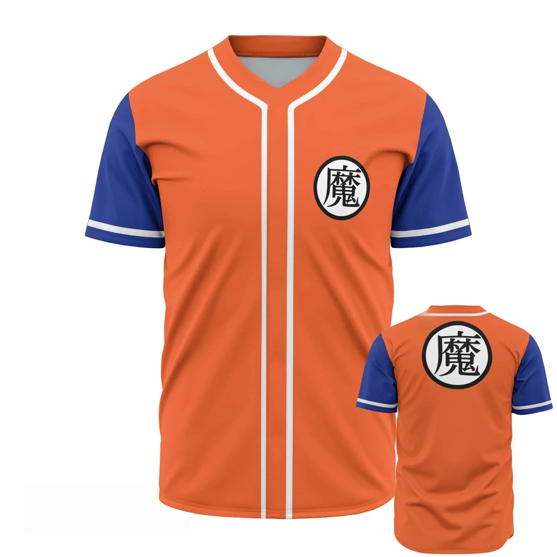 Anime Peripheral Dragon Ball Z-Fighters Baseball Style Street Orange Printed Breathable Quick Drying Short Sleeved T-shirt