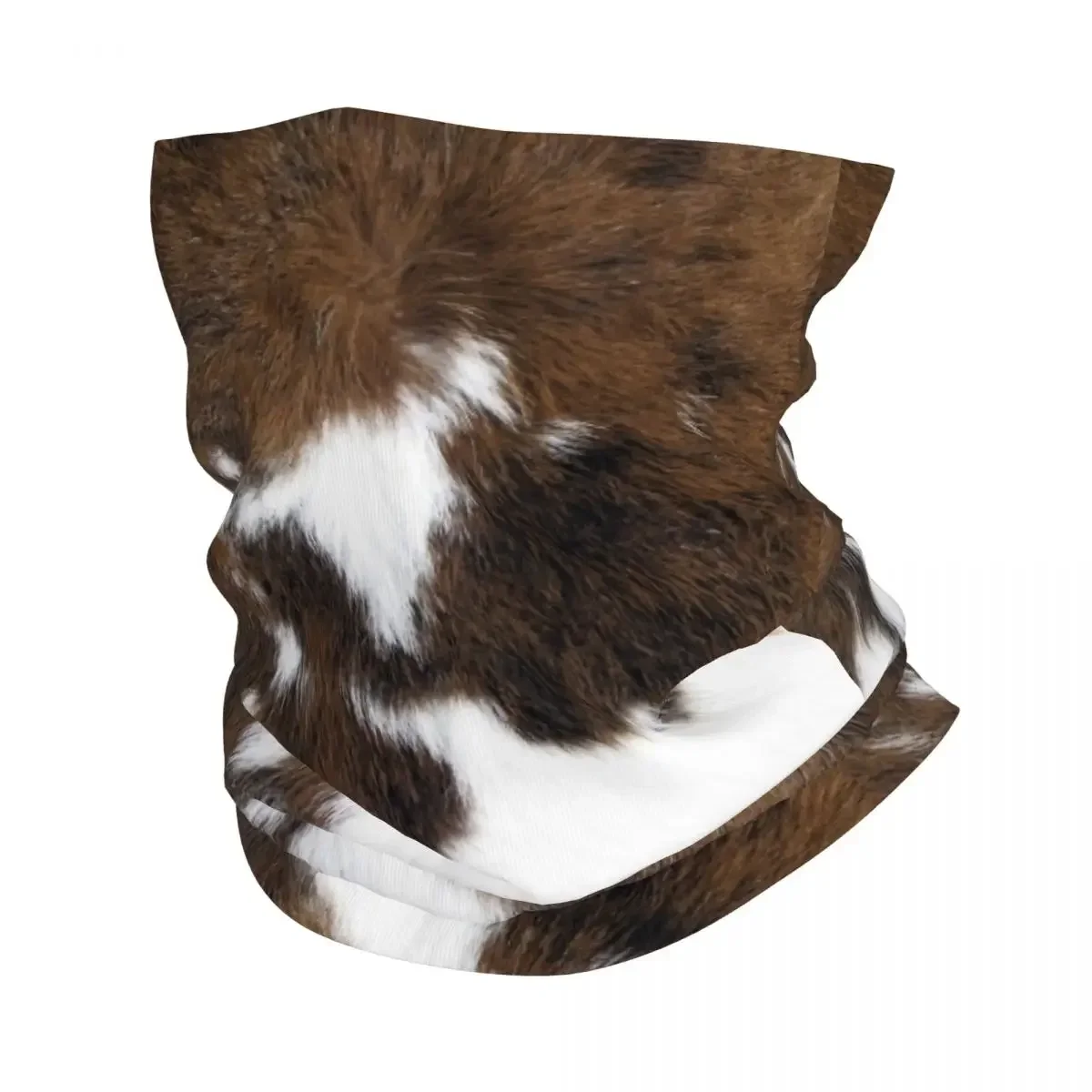 Simulated Cowhide Texture Bandana Neck Gaiter for Ski Camping Women Men Wrap Scarf Headband Warmer