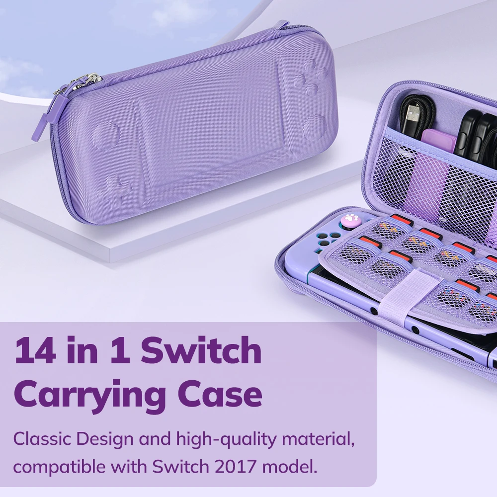 

Carrying Bag for Nintendo Switch 2017 Model Anti-Scratch 14 in 1 Game Accessories for Nintend Switch Console& J-Con